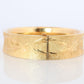 14k Bangle Bracelet. Hinged Hollow Bangle Bracelet Engraved with Leaves
