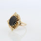 14k Gold ONYX ring. Unique Oval Onyx Signet or Pinky ring.