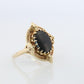 14k Gold ONYX ring. Unique Oval Onyx Signet or Pinky ring.
