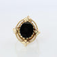 14k Gold ONYX ring. Unique Oval Onyx Signet or Pinky ring.