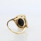 14k Gold ONYX ring. Unique Oval Onyx Signet or Pinky ring.