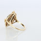 14k Gold ONYX ring. Unique Oval Onyx Signet or Pinky ring.