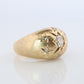 14k Genuine Diamond Gypsy Ring. Bombe Gypsy Set diamond Band.