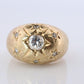 14k Genuine Diamond Gypsy Ring. Bombe Gypsy Set diamond Band.