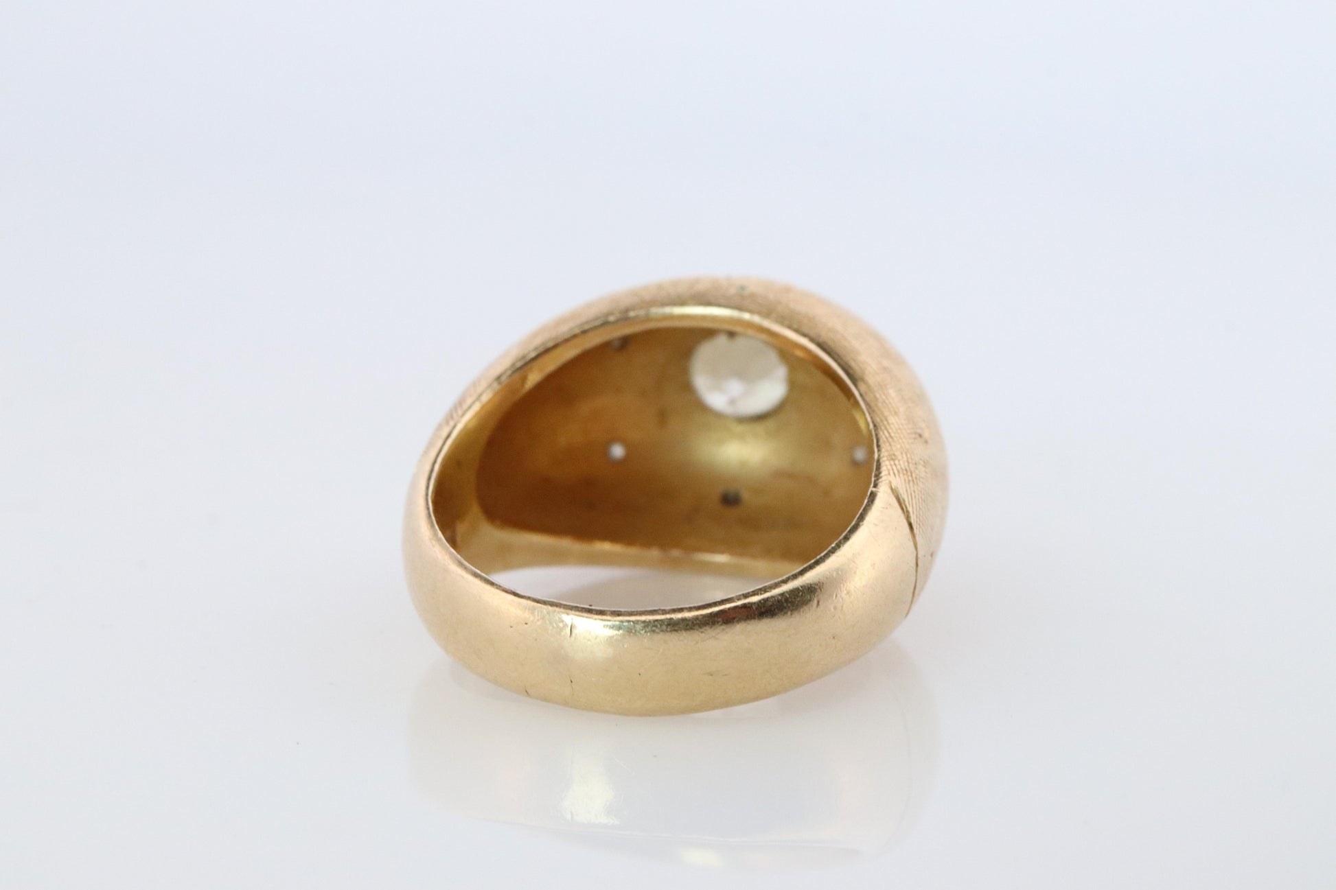 14k Genuine Diamond Gypsy Ring. Bombe Gypsy Set diamond Band.