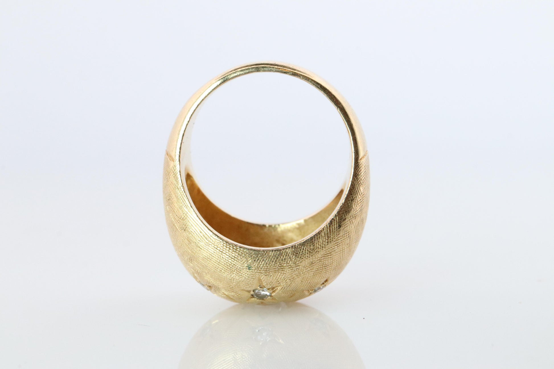 14k Genuine Diamond Gypsy Ring. Bombe Gypsy Set diamond Band.