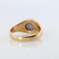 14k Gray Star Sapphire Round Cabochon ring. Large Heavy Sapphire Bezel set.