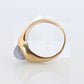 14k Gray Star Sapphire Round Cabochon ring. Large Heavy Sapphire Bezel set.