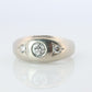 14k Genuine Diamond Gypsy Ring. White Gold Bezel Gypsy Set diamond Band.