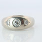 14k Genuine Diamond Gypsy Ring. White Gold Bezel Gypsy Set diamond Band.