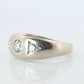 14k Genuine Diamond Gypsy Ring. White Gold Bezel Gypsy Set diamond Band.