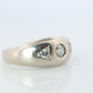 14k Genuine Diamond Gypsy Ring. White Gold Bezel Gypsy Set diamond Band.