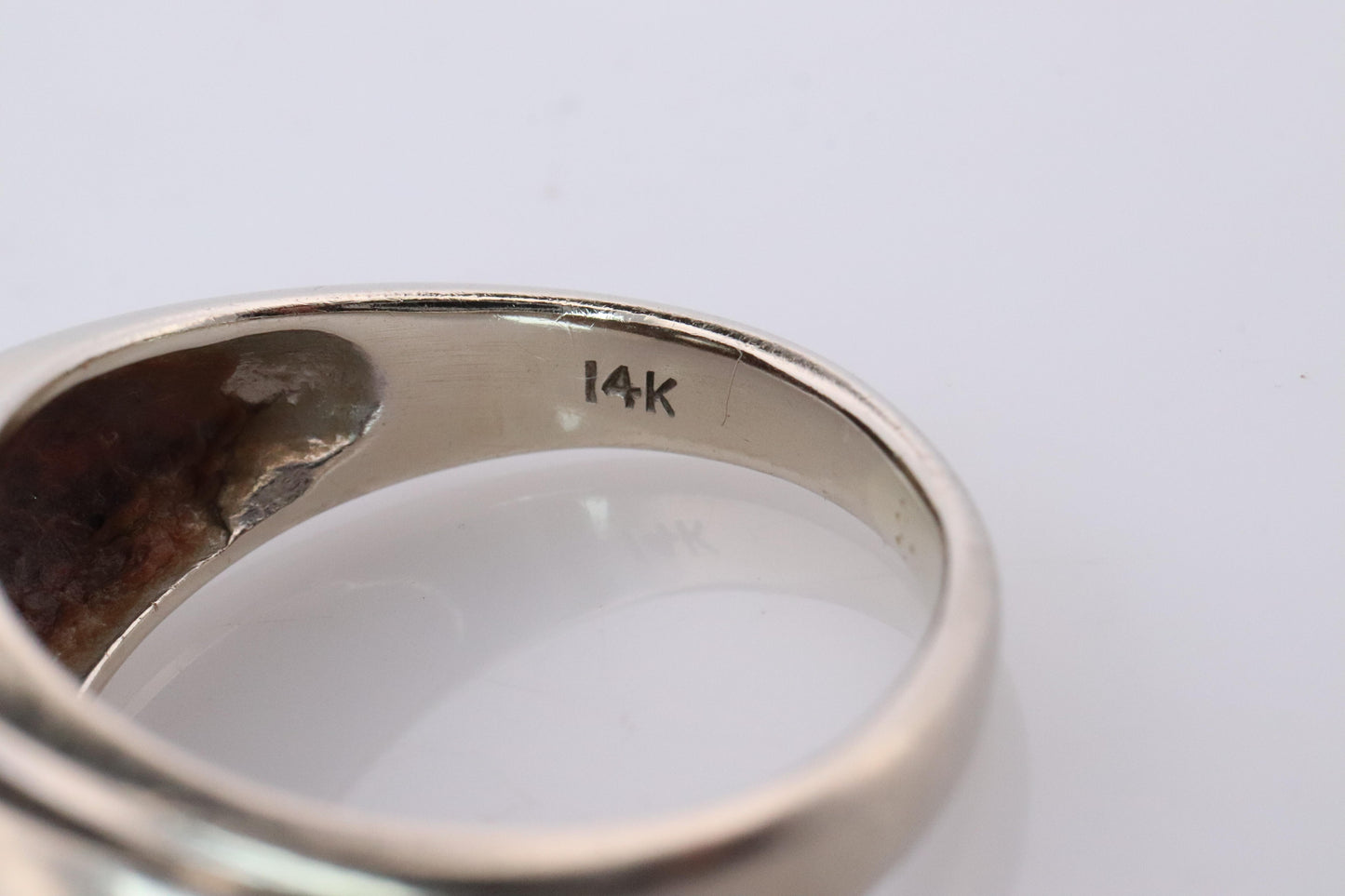 14k Genuine Diamond Gypsy Ring. White Gold Bezel Gypsy Set diamond Band.