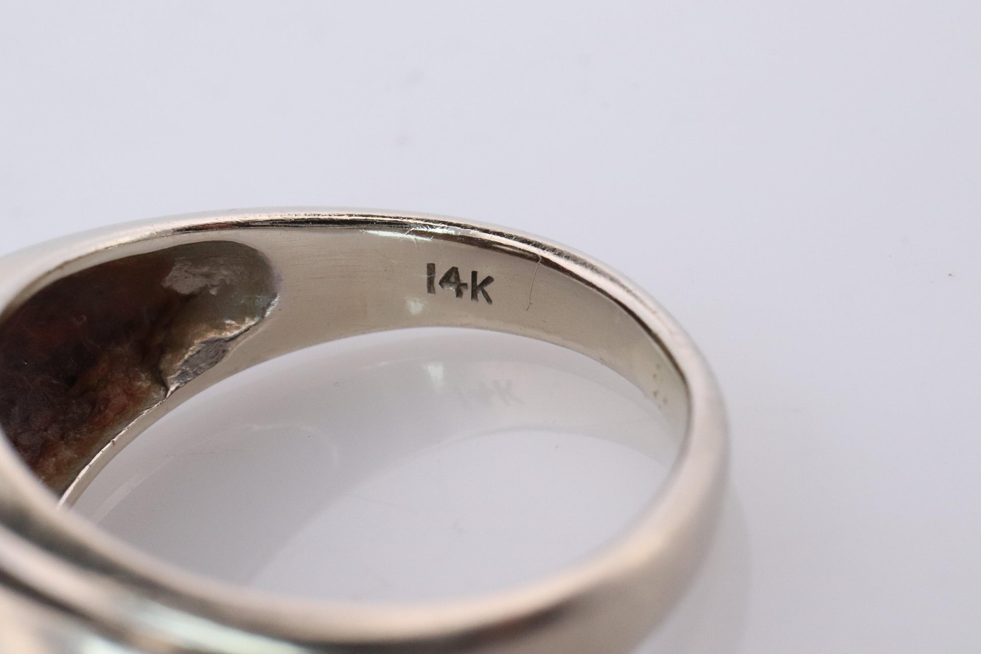 14k Genuine Diamond Gypsy Ring. White Gold Bezel Gypsy Set diamond Band.