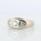 14k Genuine Diamond Gypsy Ring. White Gold Bezel Gypsy Set diamond Band.