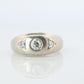 14k Genuine Diamond Gypsy Ring. White Gold Bezel Gypsy Set diamond Band.