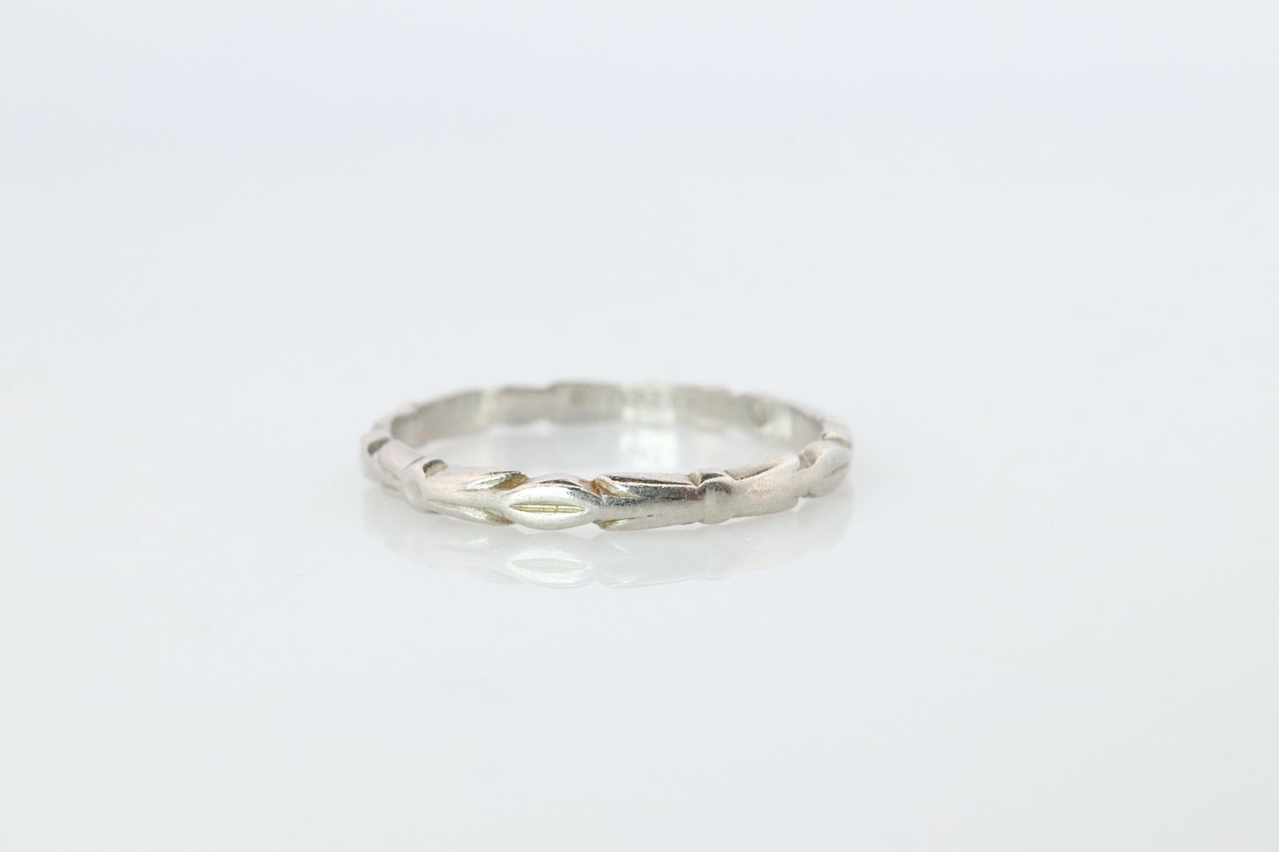 Platinum Antique Art Deco  Embossed Band.