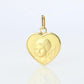 18k Heart Cherubim Pendant. 18k YG Angel Face Baby Child Pendant.