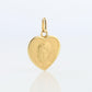18k Heart Cherubim Pendant. 18k YG Angel Face Baby Child Pendant.
