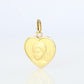 18k Heart Cherubim Pendant. 18k YG Angel Face Baby Child Pendant.
