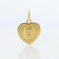 18k Heart Cherubim Pendant. 18k YG Angel Face Baby Child Pendant.