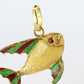 18k Colorful Fish Pendant. 18k Yellow Gold Playful Fish Enamel Pendant.