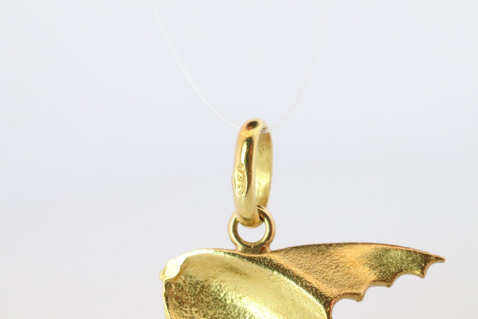 18k Colorful Fish Pendant. 18k Yellow Gold Playful Fish Enamel Pendant.