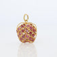18k Apple Pendant. 18k YG Ruby Filigree Apple Pendant