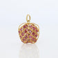 18k Apple Pendant. 18k YG Ruby Filigree Apple Pendant