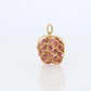 18k Apple Pendant. 18k YG Ruby Filigree Apple Pendant