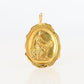18k Resting Woman Pendant. 18k Yellow Gold Intaglio Lady with Basket Pendant