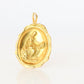 18k Resting Woman Pendant. 18k Yellow Gold Intaglio Lady with Basket Pendant