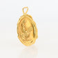 18k Resting Woman Pendant. 18k Yellow Gold Intaglio Lady with Basket Pendant