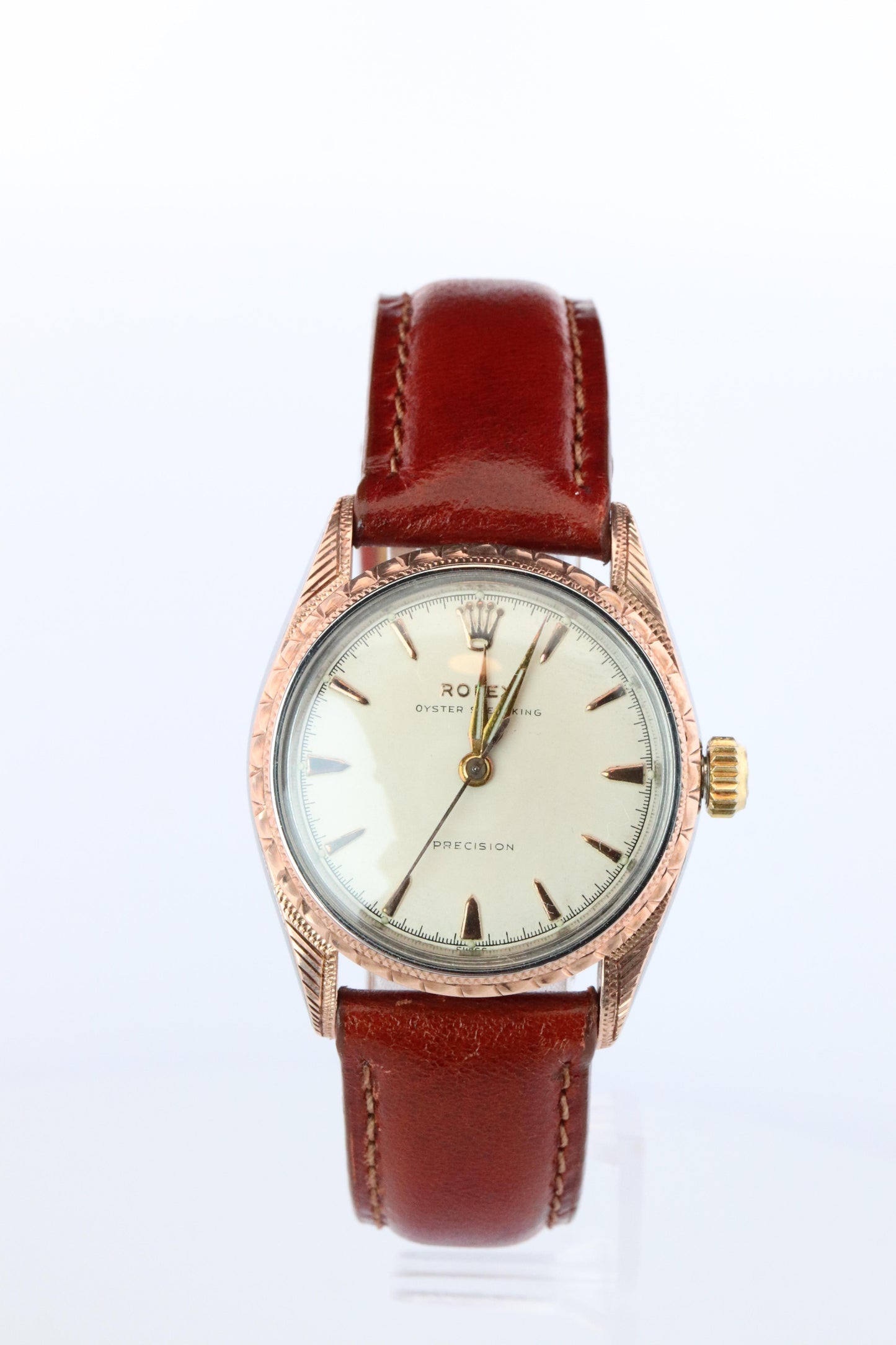 Vintage Rolex Watch. ROLEX Oyster SPEEDKING 5056 SS and 9k Bezel. 30mm