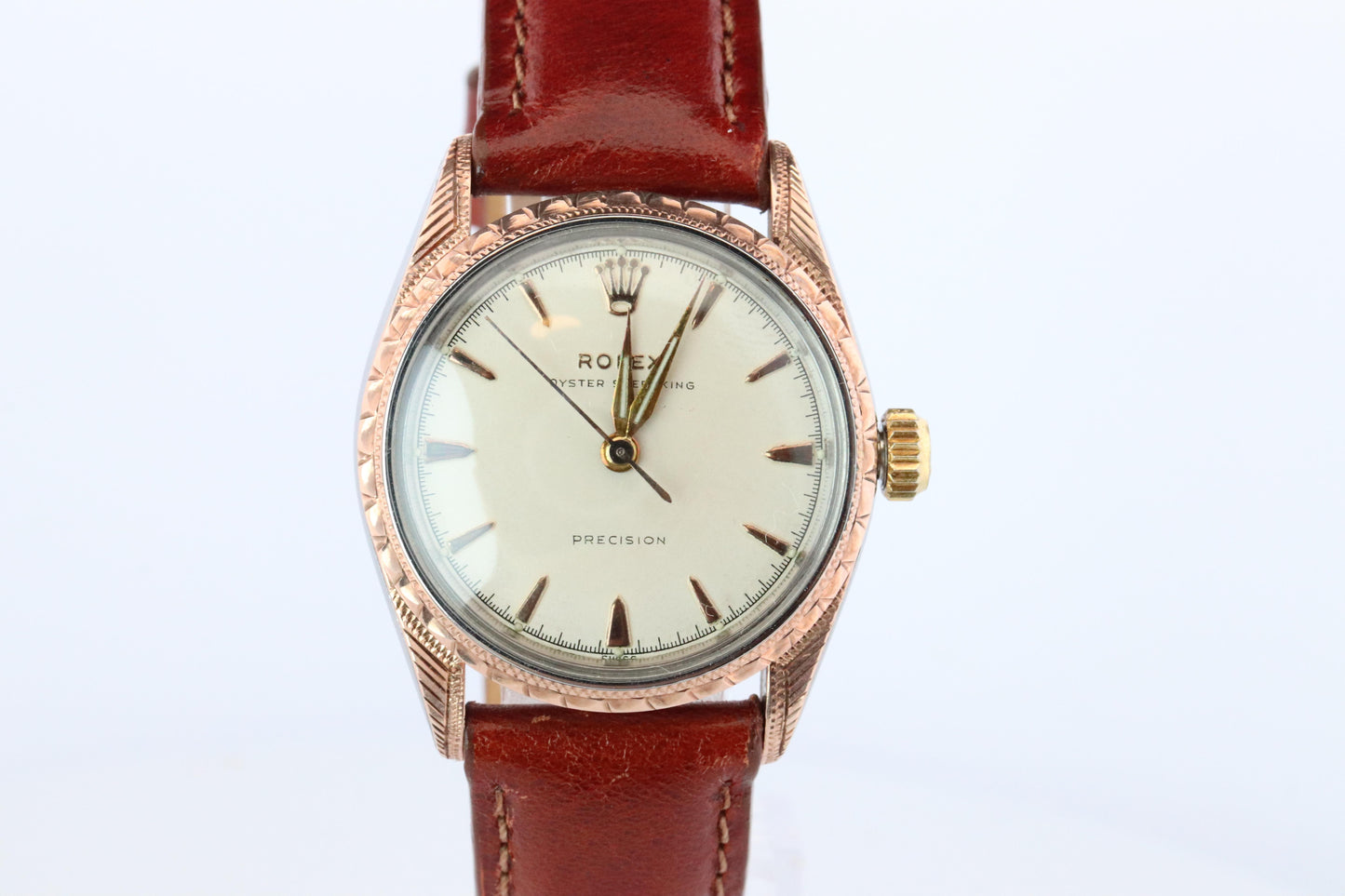 Vintage Rolex Watch. ROLEX Oyster SPEEDKING 5056 SS and 9k Bezel. 30mm