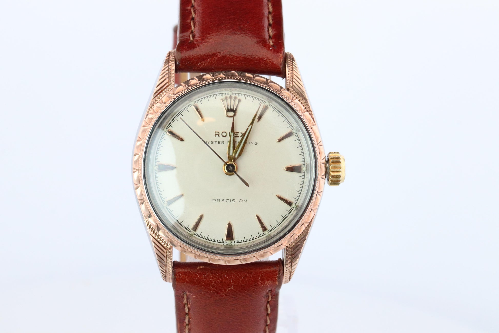 Vintage Rolex Watch. ROLEX Oyster SPEEDKING 5056 SS and 9k Bezel. 30mm