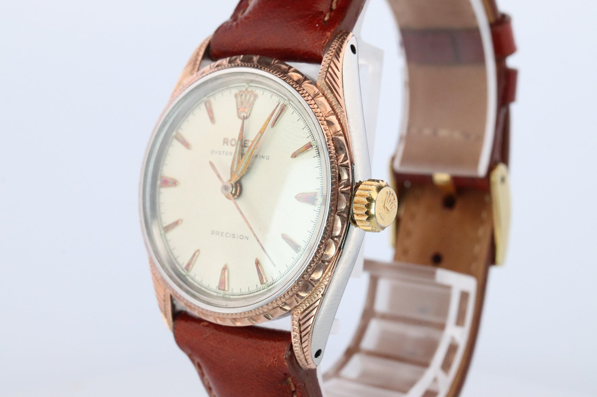 Vintage Rolex Watch. ROLEX Oyster SPEEDKING 5056 SS and 9k Bezel. 30mm