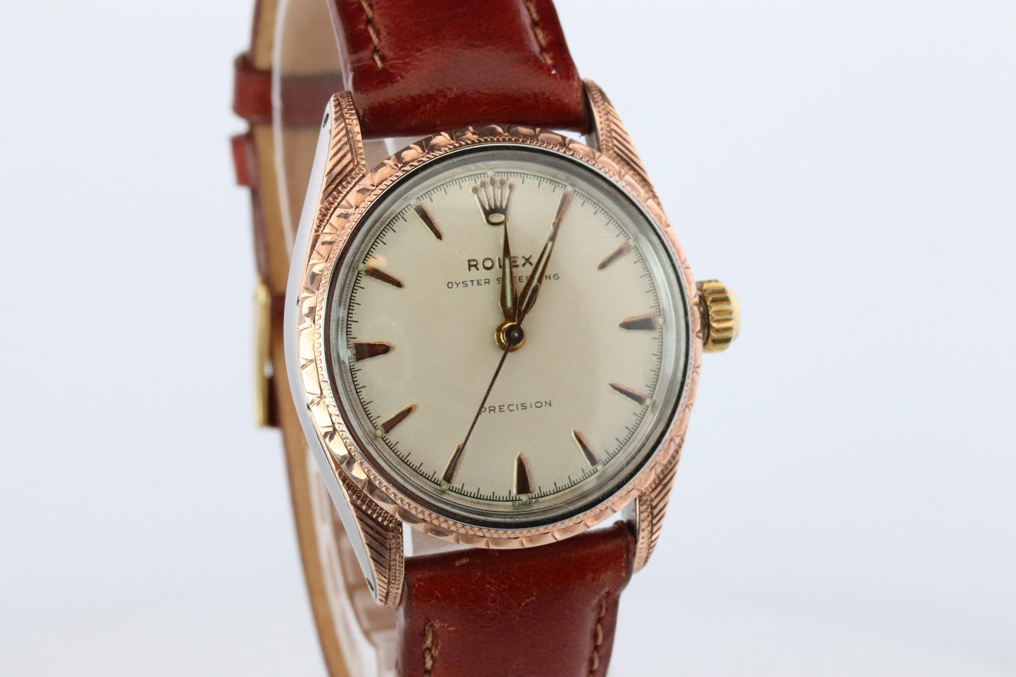 Vintage Rolex Watch. ROLEX Oyster SPEEDKING 5056 SS and 9k Bezel. 30mm