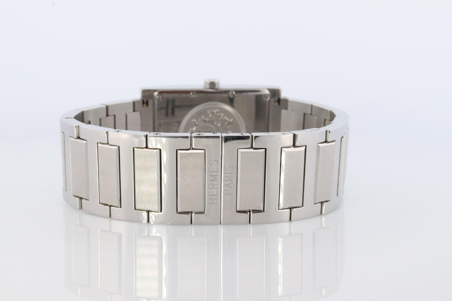 Genuine HERMES TA1.710. Hermes Tandem Stainless Steel Mens Rectangle Watch.