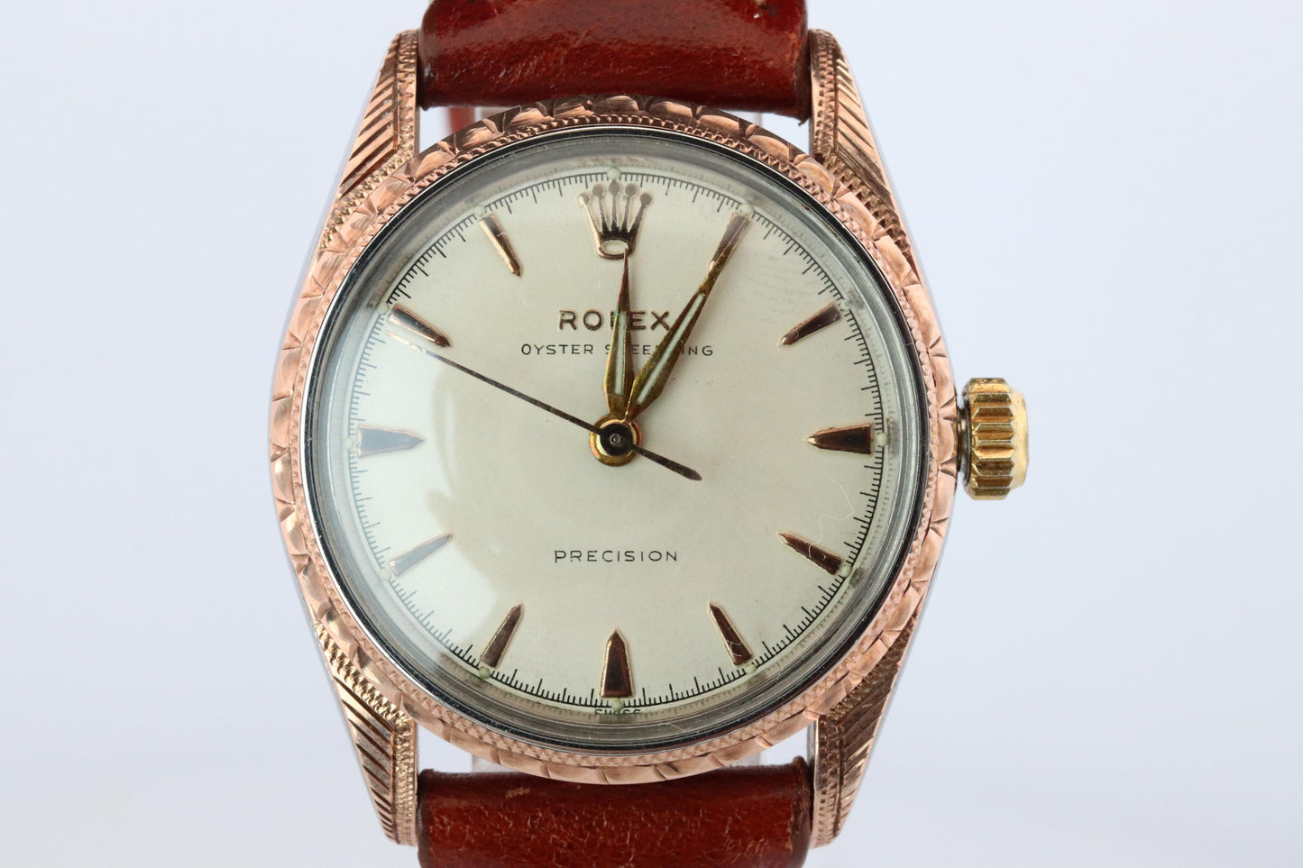Vintage Rolex Watch. ROLEX Oyster SPEEDKING 5056 SS and 9k Bezel. 30mm