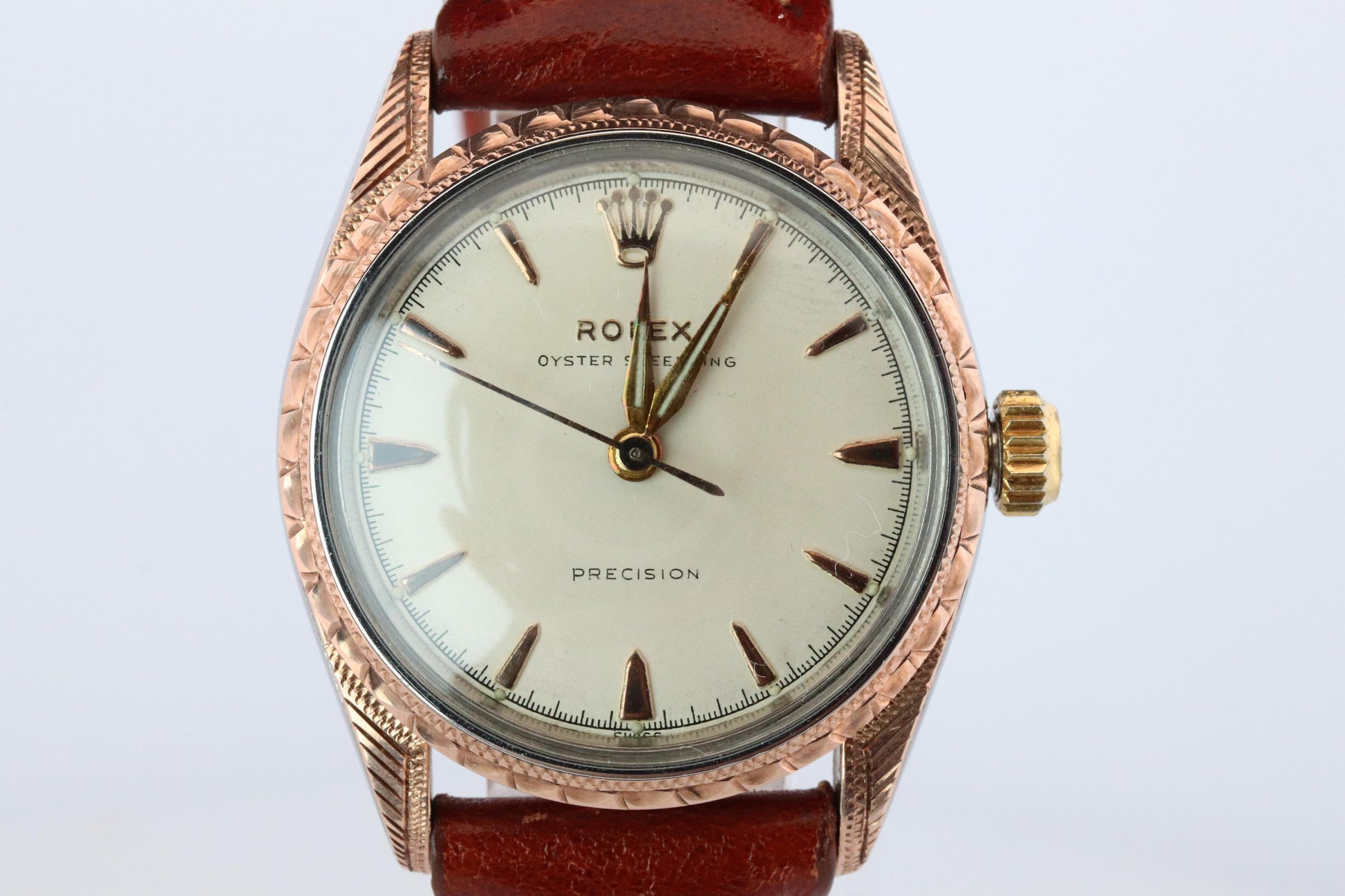 Vintage Rolex Watch. ROLEX Oyster SPEEDKING 5056 SS and 9k Bezel. 30mm