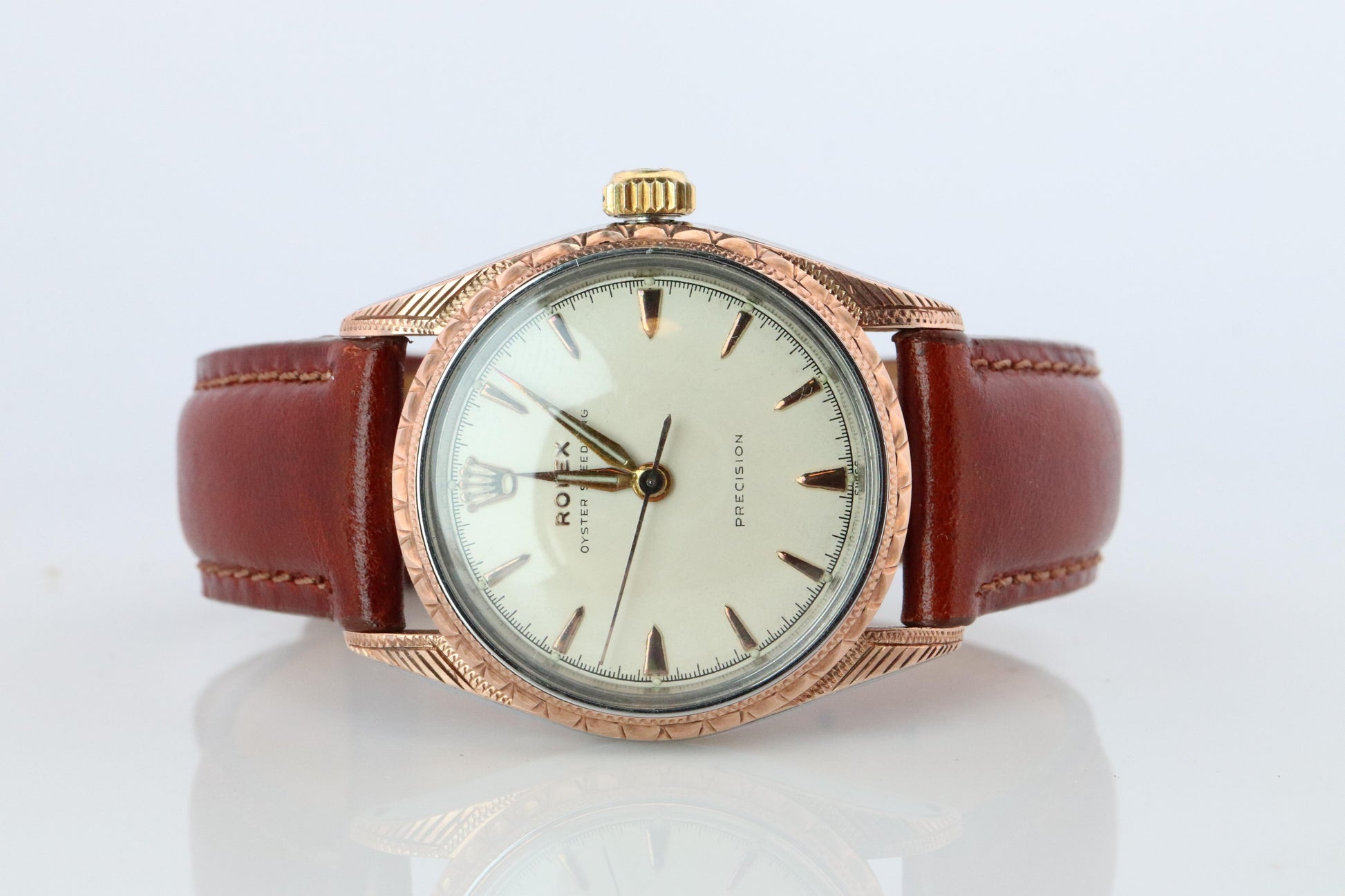 Vintage Rolex Watch. ROLEX Oyster SPEEDKING 5056 SS and 9k Bezel. 30mm