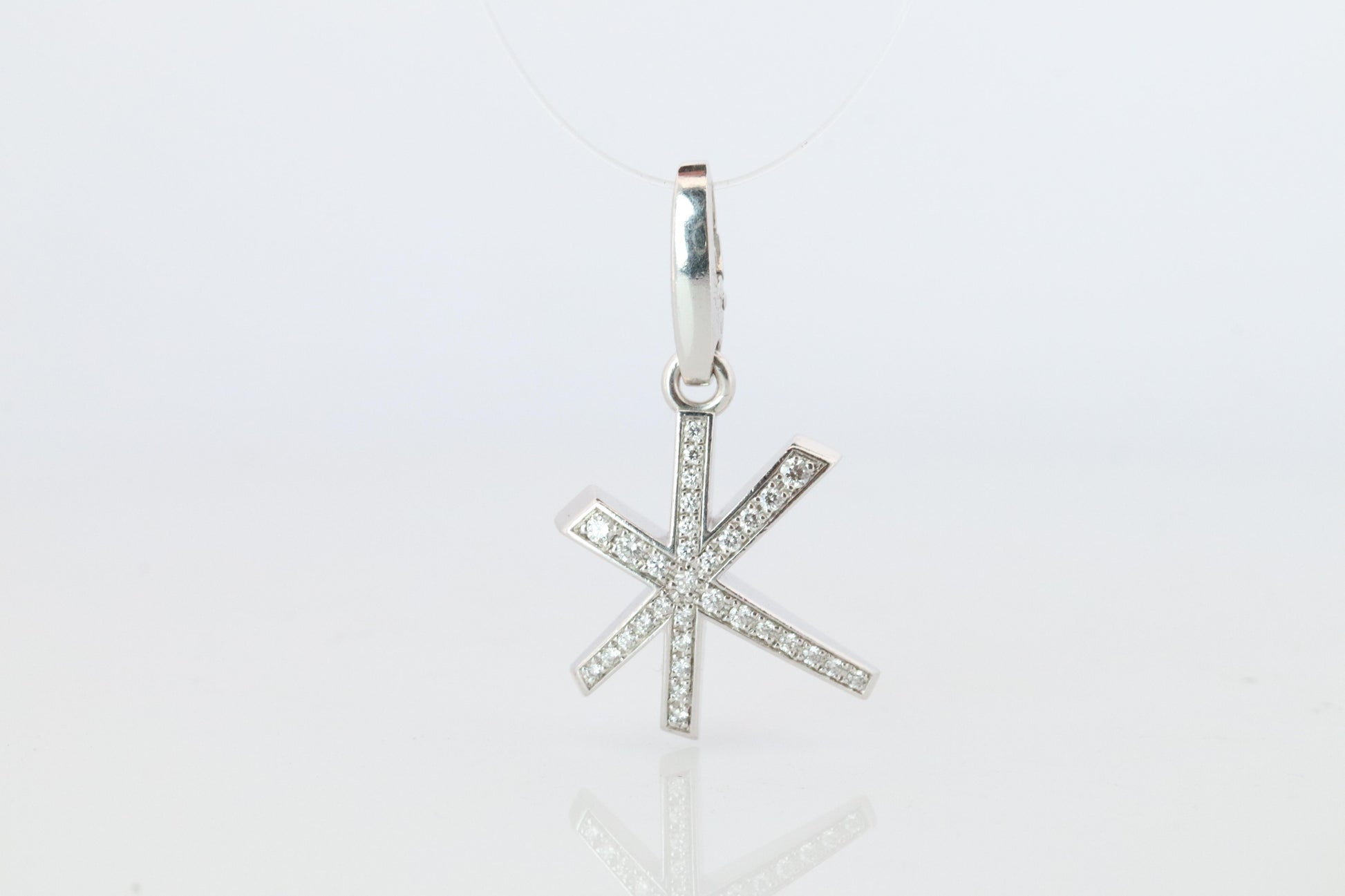 Genuine Cartier Firework Pendant. 18k White Gold Diamond Cartier Fireworks Charm