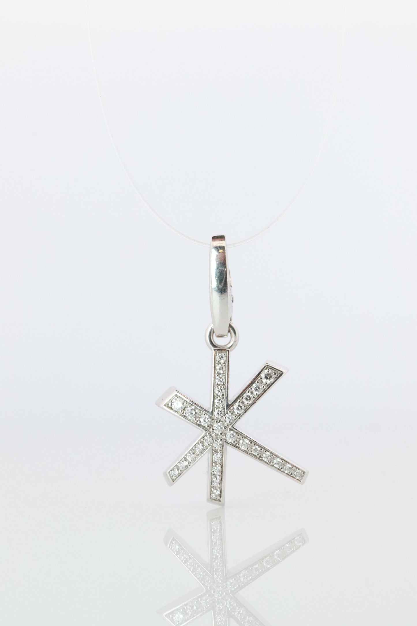 Genuine Cartier Firework Pendant. 18k White Gold Diamond Cartier Fireworks Charm