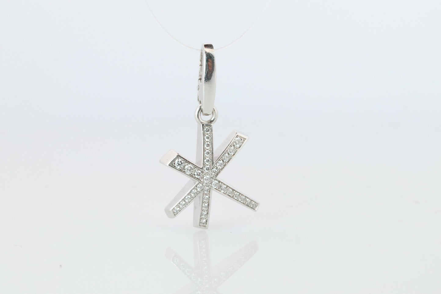 Genuine Cartier Firework Pendant. 18k White Gold Diamond Cartier Fireworks Charm
