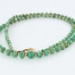 18k Emerald Bead Necklace. Emerald Bead Necklace strand.