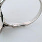 Jade shield ring. Platinum Shield Ring Jade Cabochon and Diamond wide band