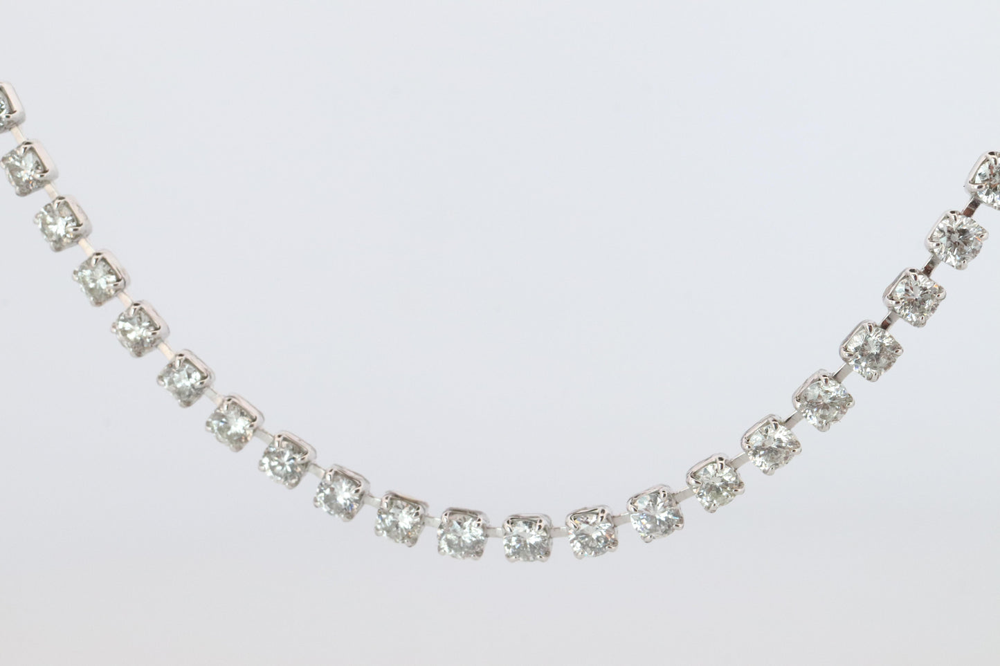 Platinum Diamond Tennis Necklace. PT850 round diamond Tennis Chain Strand. 3CTW