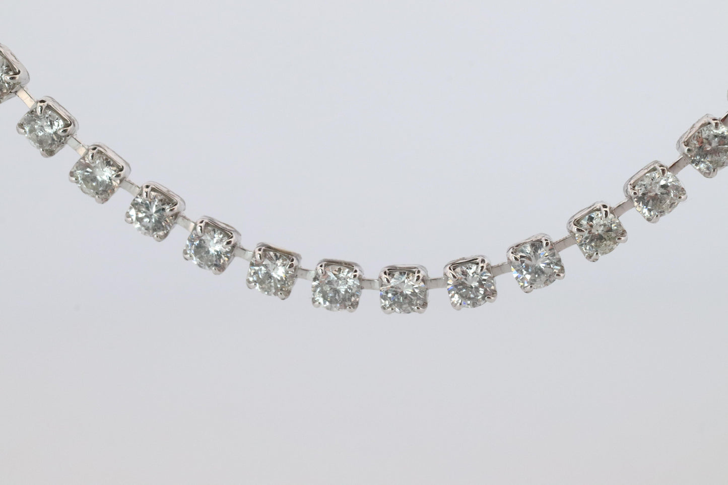 Platinum Diamond Tennis Necklace. PT850 round diamond Tennis Chain Strand. 3CTW
