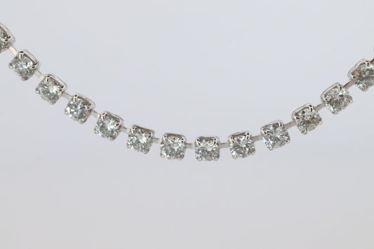 Platinum Diamond Tennis Necklace. PT850 round diamond Tennis Chain Strand. 3CTW